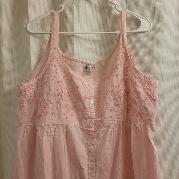 The 1 For U Women Nightgown 2XL Pink Floral Embroidered Pairy Granny Cottagecore - Picture 2 of 8